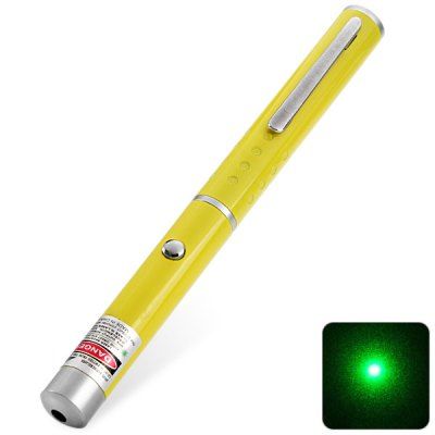 Groene laserpen met gele behuizing