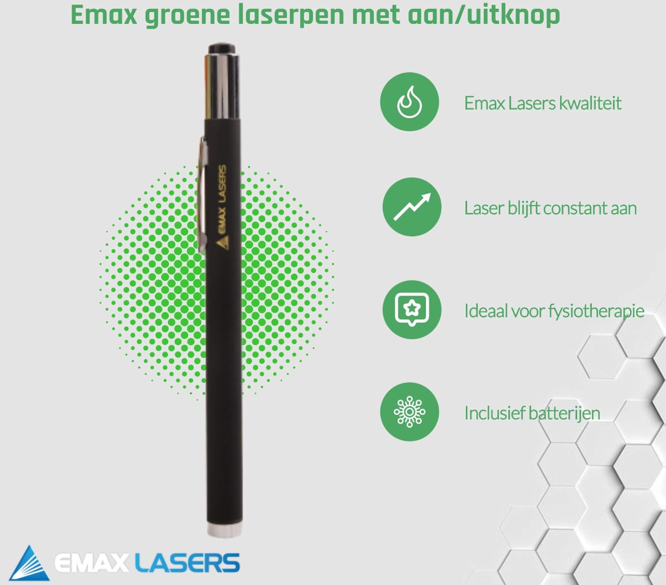 emax groene laserpen met aan-uitknop